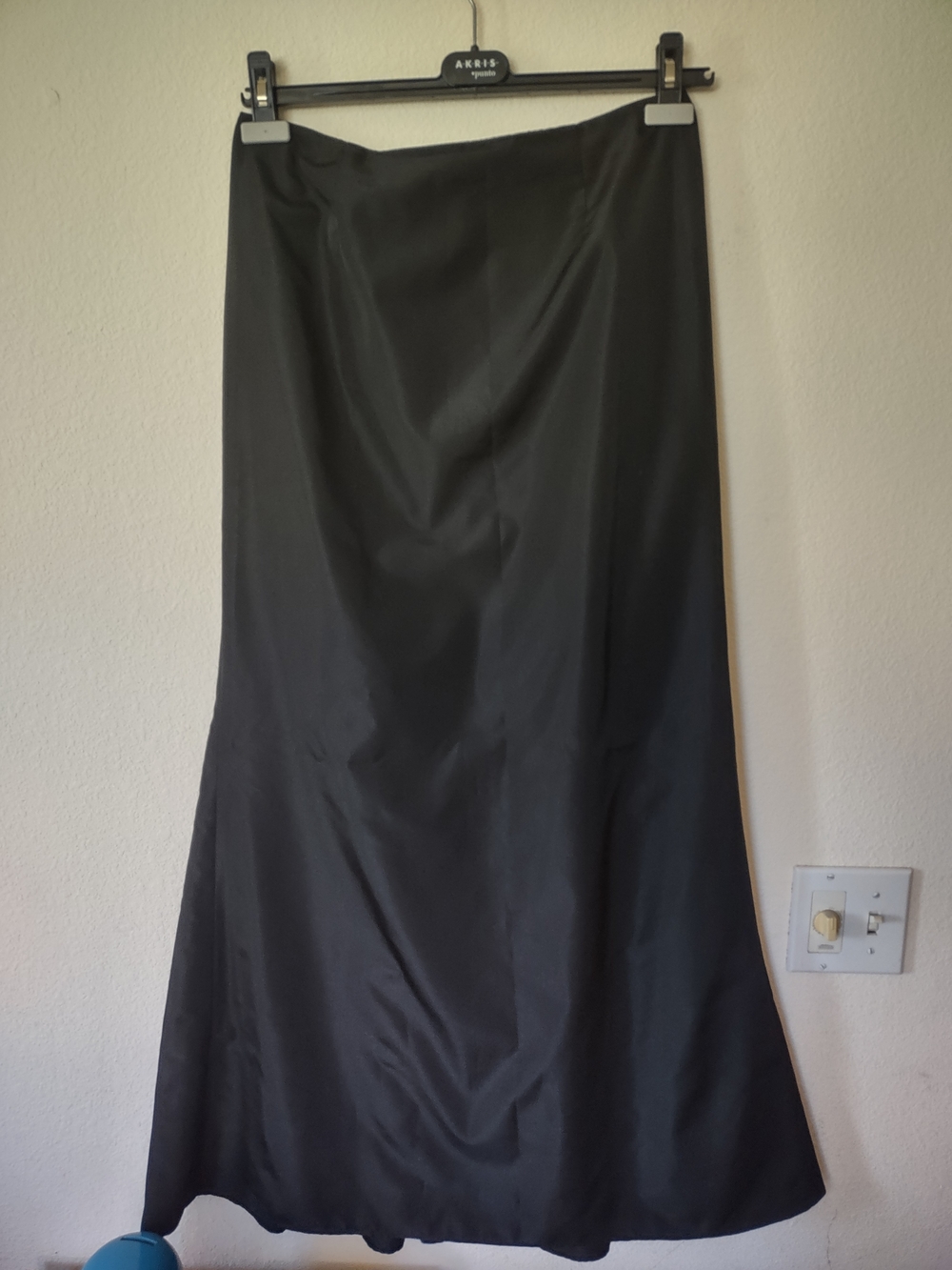 Andrea Polizzi Black Satin Maxi Skirt — Elegant Flared Silhouette